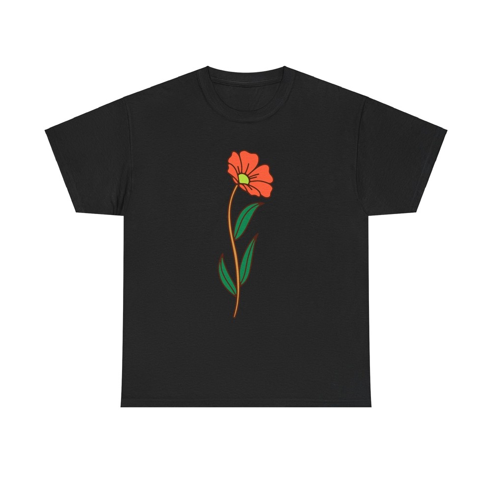 Minimalist Poppy T-Shirt - floral botanical nature simple elegant retro vintage