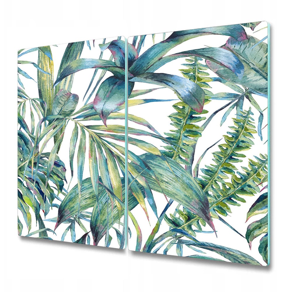 Glass Worktop Kitchen Chopping Board Exotic Fern  Hawaii Jungle Artwork  2x30x52