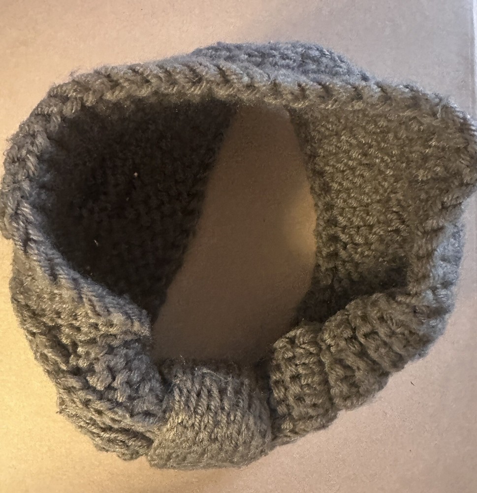 Women's Crochet Ear Warmer Soft Knit Turban Headband  Stretch Winter Dark Grey