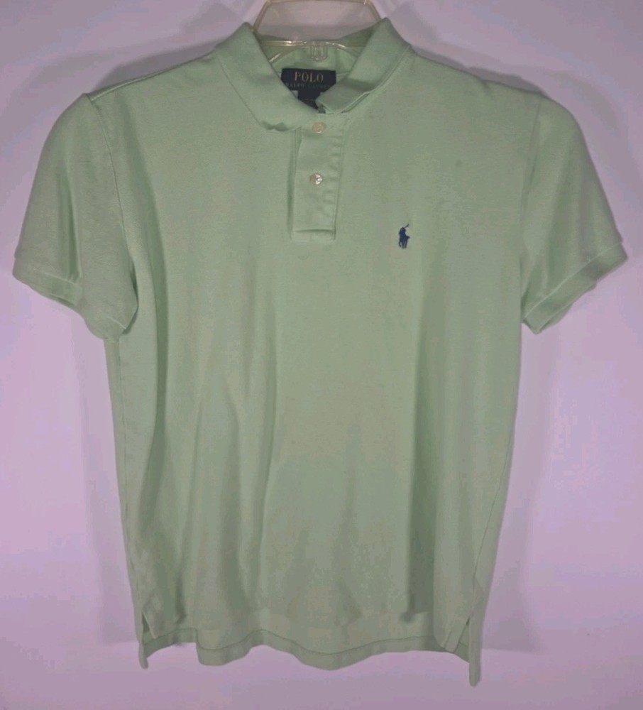 RALPH LAUREN POLO  - BOY'S Lime Green MESH POLO SHIRT - SIZE: LARGE (14-16)
