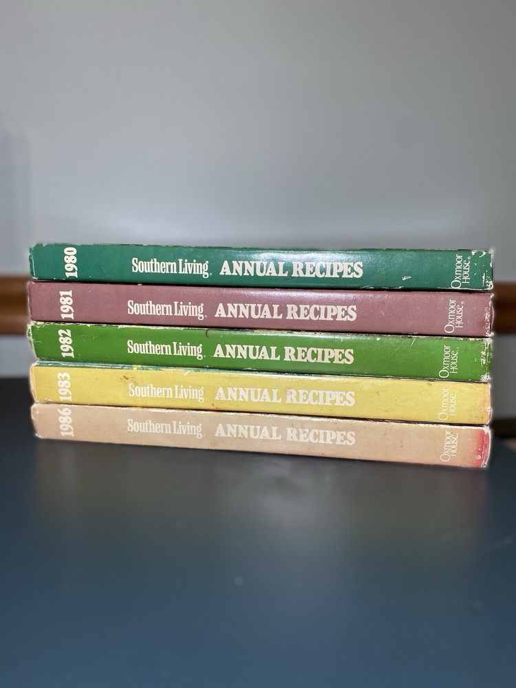 Southern Living Annual Recipes Hardcover Cookbook Lot Of 5 1980–1986 Vintage Set