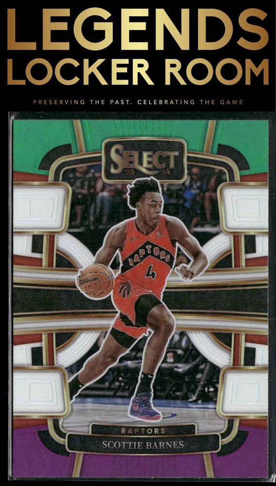 2023-24 Panini Select #54 Scottie Barnes Green White Purple Prizms