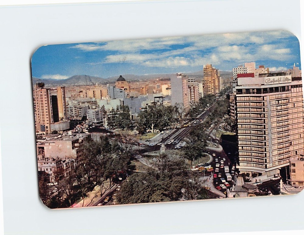 Postcard Paseo de la Reforma & Hotel Plaza Mexico