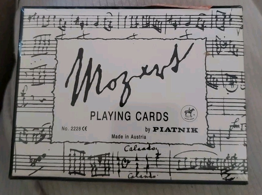 Vintage Mozart Playing Cards 2288 By Piatnik, double bridge deck, Austria NEW
