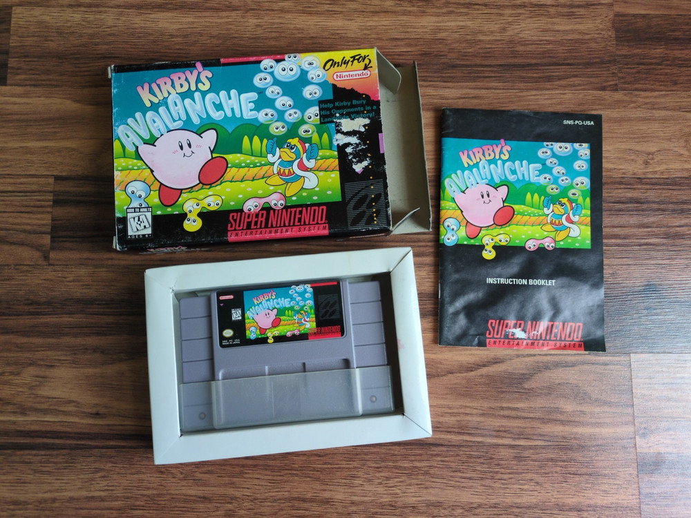 Kirby’s Avalanche SNES Complete in Box w/ Manual Authentic Tested Super Nintendo