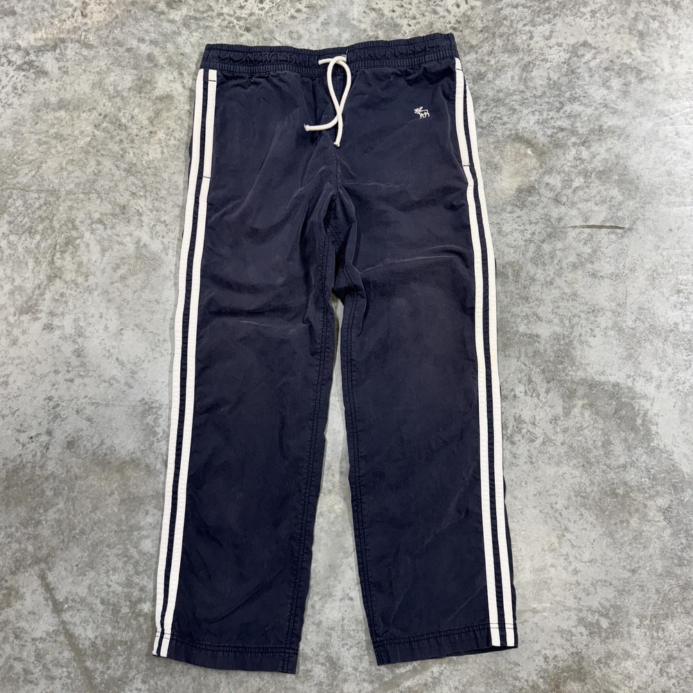 Abercrombie & Fitch Pants Mens Medium Navy Blue Side Stripe Drawstring Track