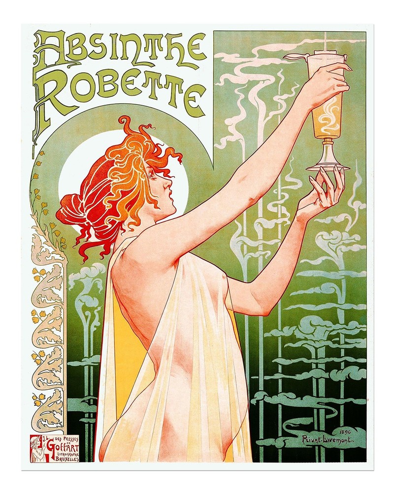 Elegant Art Nouveau Wall Art Poster - Absinthe Robette Premium Quality