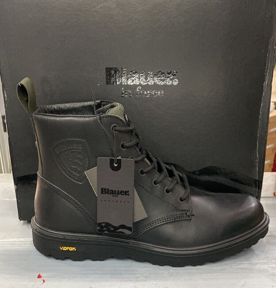 BLAUER Men's Black Leather Amphibious Shoe Size EU 42 BLR4