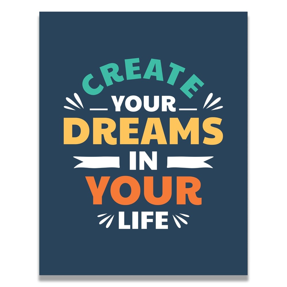 Motivational Dream Poster Art Print for School Teachers and Inspirational Wall Decor