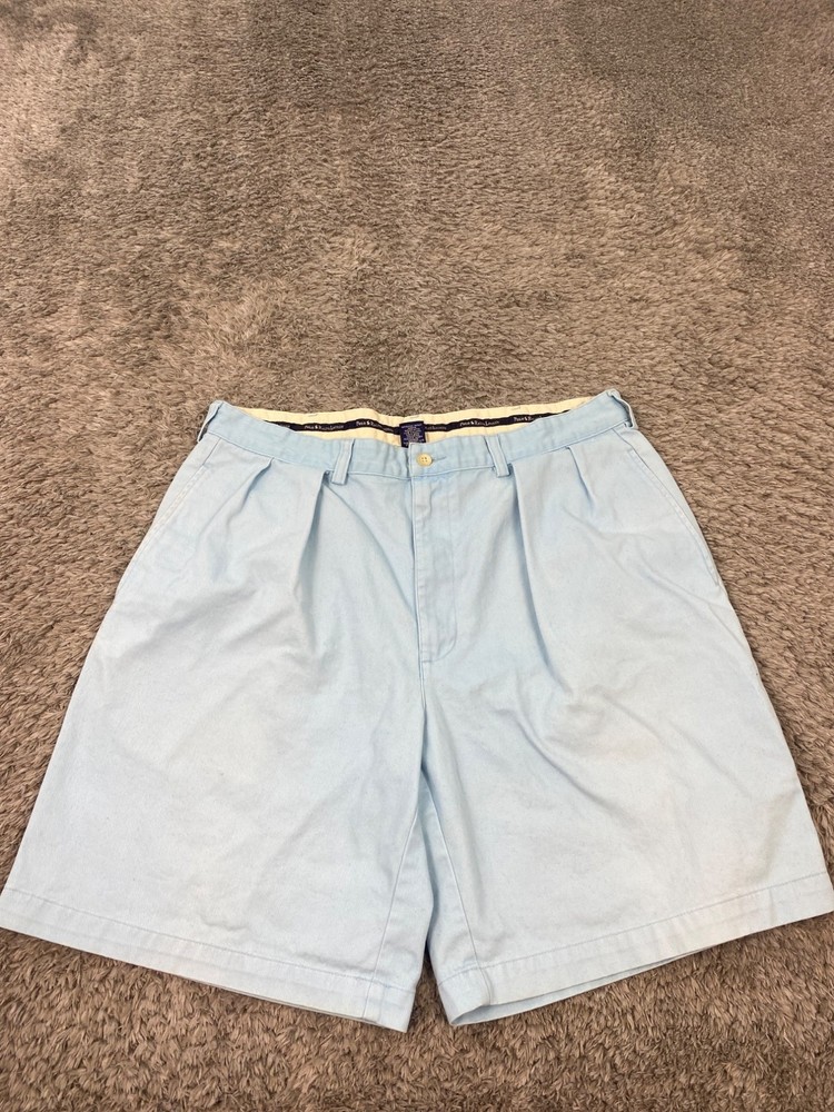 Polo Ralph Lauren Shorts Mens 36x9 Blue Pleated Classic Fit Golf Chino Vtg 90s
