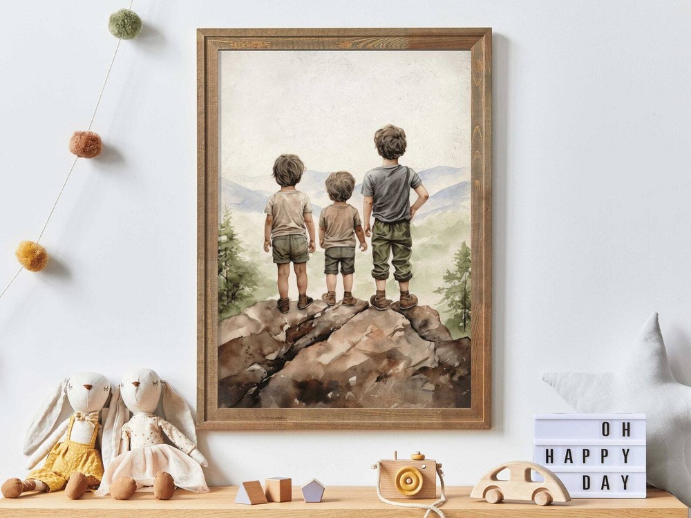 Brothers Bedroom Decor Brothers Room Print Three Brothers Painting Best Friends