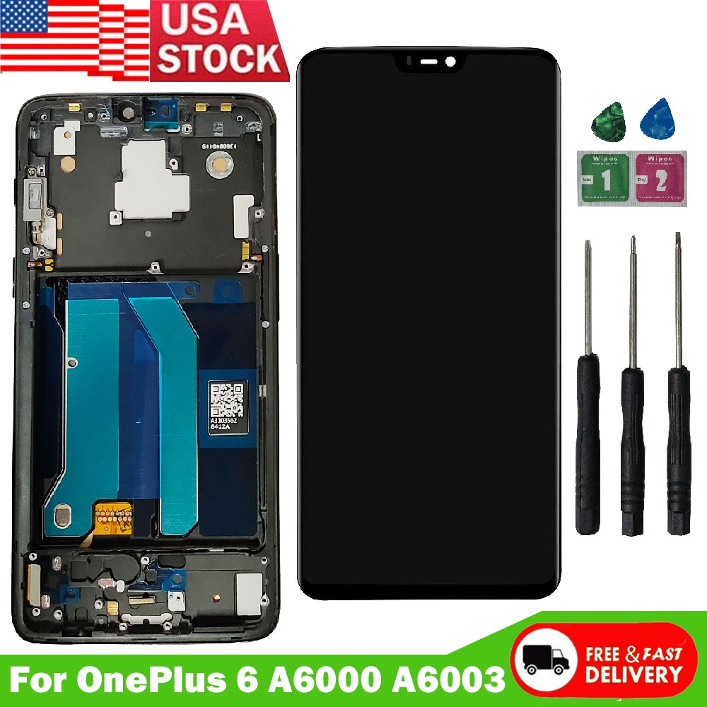 OLED LCD Display Touch Screen Digitizer Assembly+Frame For OnePlus 6 A6000 A6003