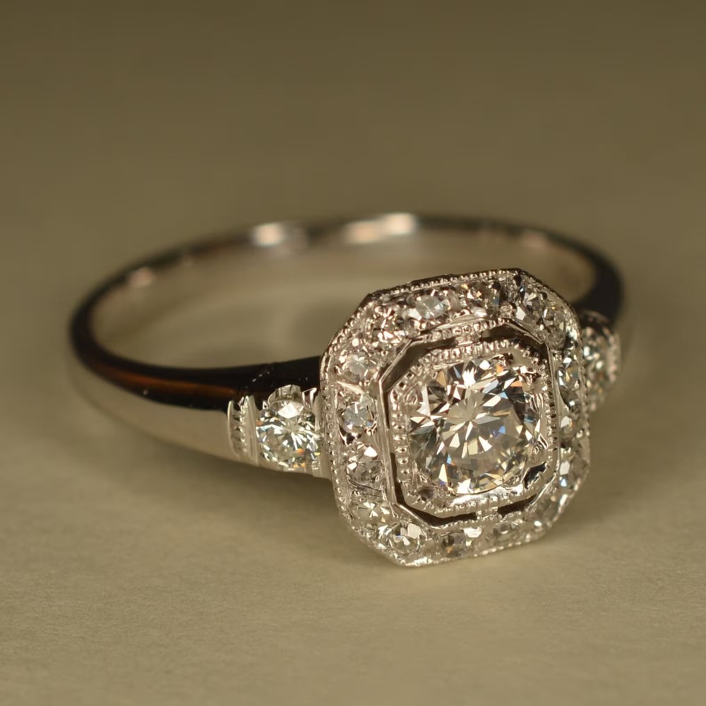 3 Ct Round Cut Simulated Diamond Halo Wedding Women's 14K White Gold Plated