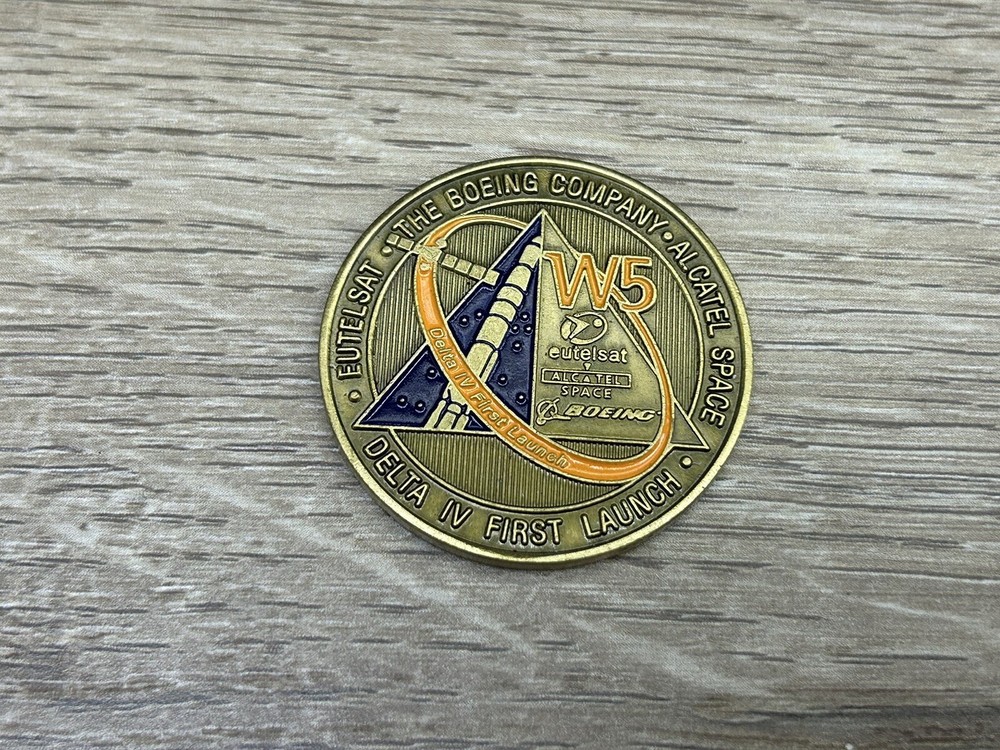 Eutelsat W5 Boeing Delta IV Mission Challenge Coin First Launch Space Alcatel