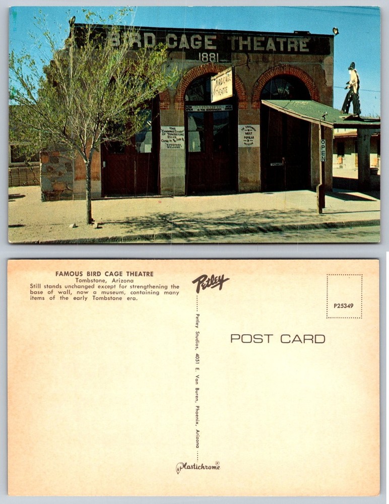 Vintage Bird Cage Theatre Tombstone AZ Postcard 1881 Old West Museum Petley