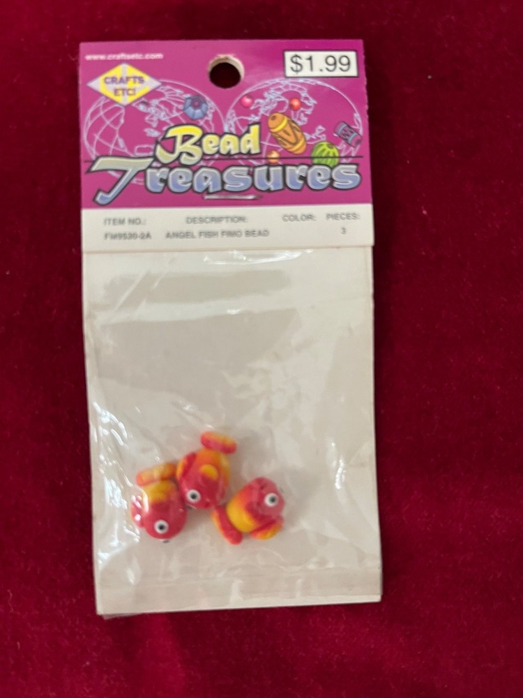 Colorful 3-Piece Fimo Clay Fish Beads for Jewelry Making