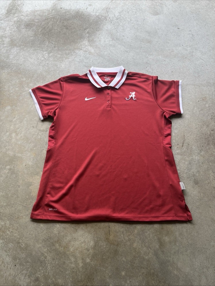 Nike Alabama Crimson Tide Polo Shirt Men’s XL Red Dri-FIT Short Sleeve
