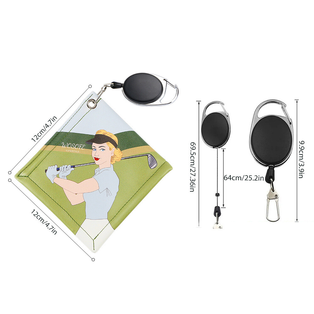 Stylish Retractable Golf Towel with Clip Hook for Beauty Patterns  