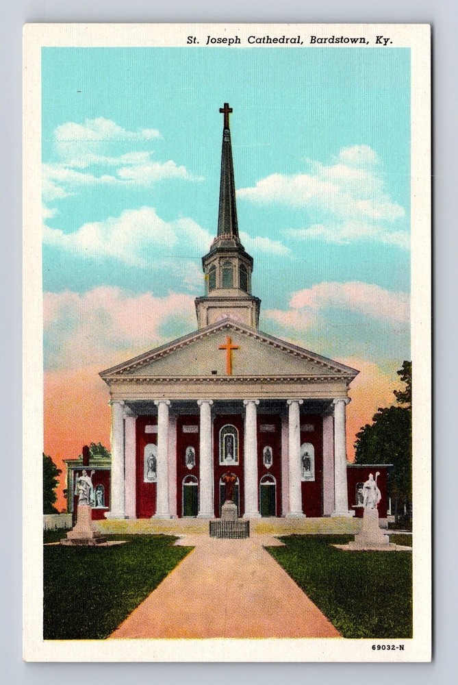 Bardstown KY-Kentucky, St Joseph's Cathedral, Religion, Vintage Postcard