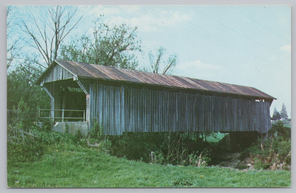 Bridge~South Salem Ohio~Covered Bridge~Buckskin Creek~Vintage Postcard