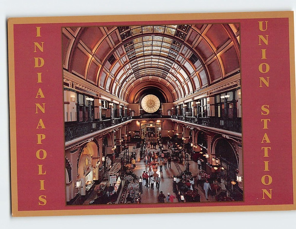 Postcard Union Station Grand Hall Indianapolis Indiana