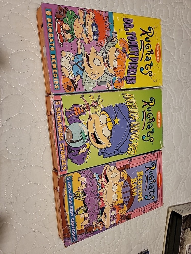 Rugrats - Angelica Knows Best, DR. Tommy Pickles,and BED TIME BASH,LOT OF 3 VHS