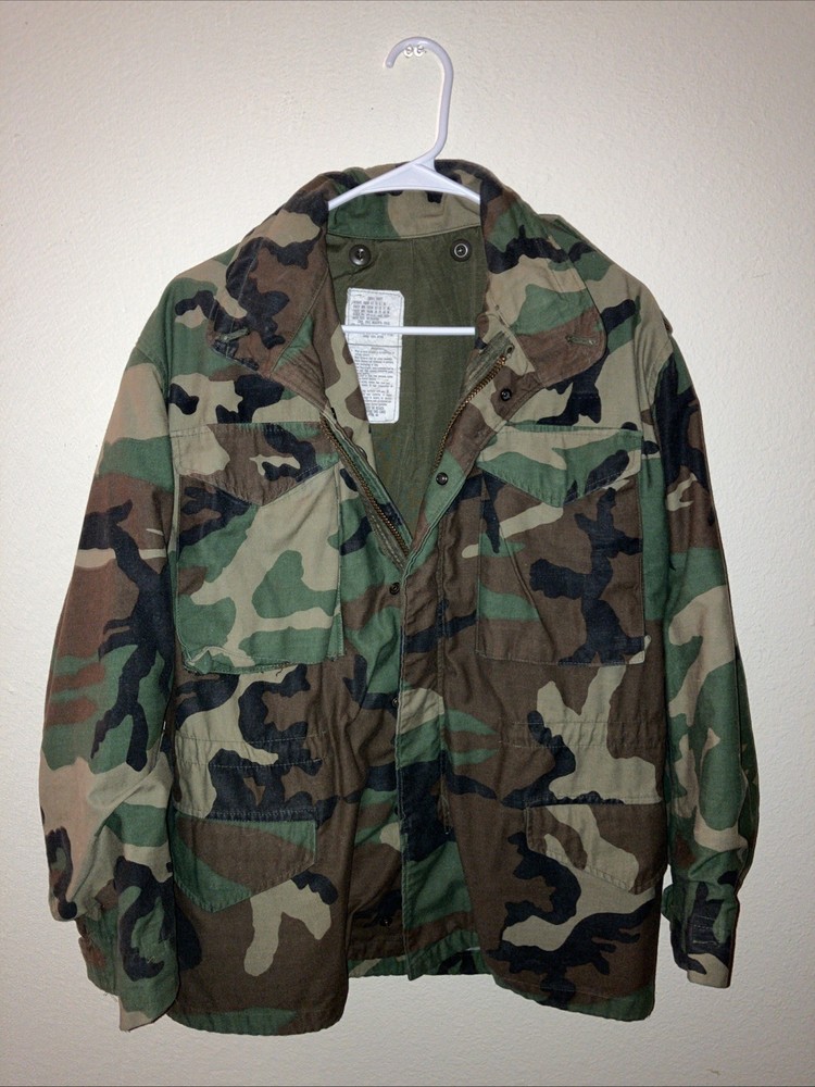 Army Jacket Small X Short US Woodland Camo Military Issued M65 Coat