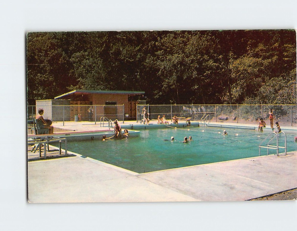 Postcard Swimming Pool Des Moines YWCA Camp near Boone Iowa USA