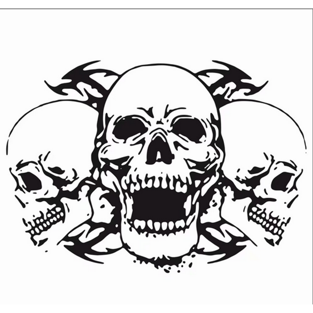 Custom Triple Skull Vinyl Decal Sticker Car Hood Window Bumper 35 * 60 CM DIY