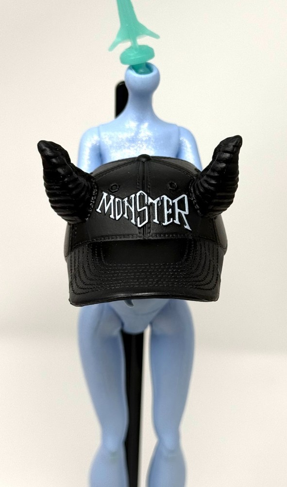 Monster High Off-White Raven Rhapsody Doll Outfit Hat Black Baseball Cap Horns