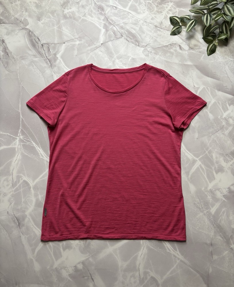 Icebreaker Merino Wool T-Shirt Thermal Base Layer Pink Womens XL