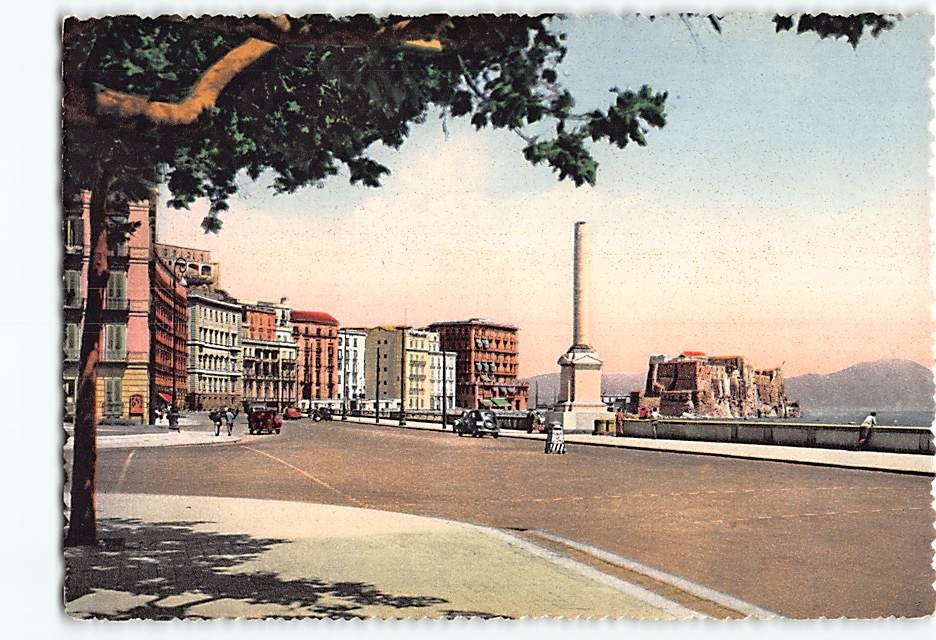 Postcard Promenade Naples Italy