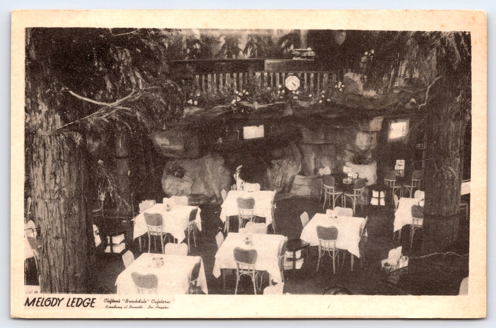 Los Angeles California Clifton's Brookdale Cafeteria Restaurant Vintage Postcard