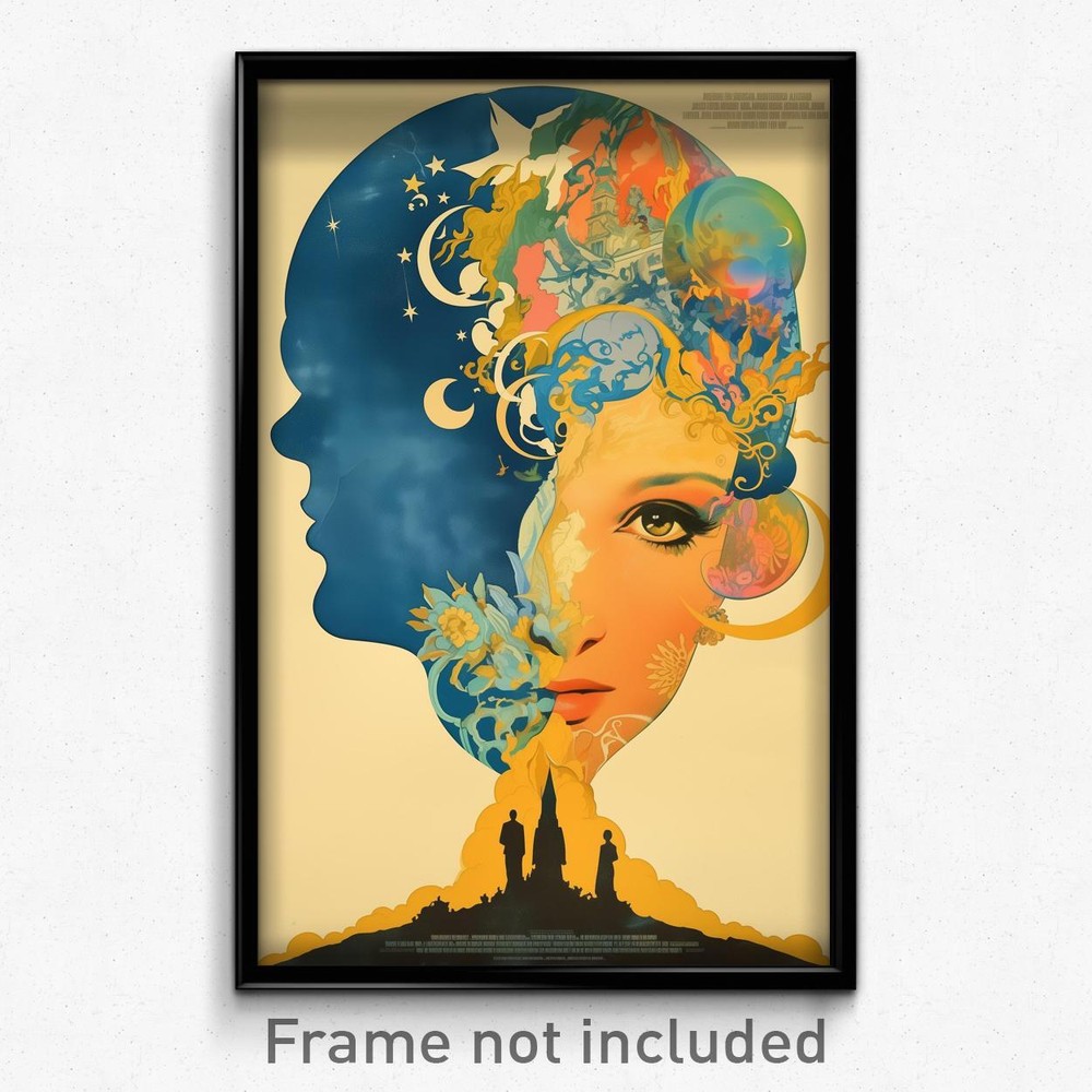 Vintage French Psychedelic Movie Poster Art Print - Dazzling Drawer Film