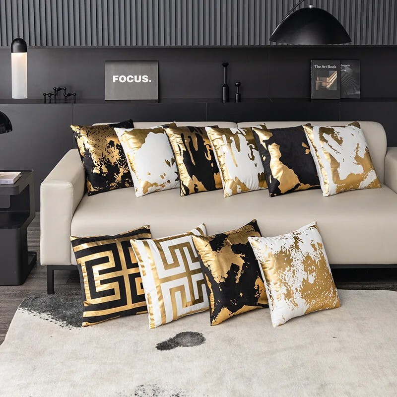 Abstract Geometric 45cm Soft Printed Pillow Cover for Stylish Home Decor-image