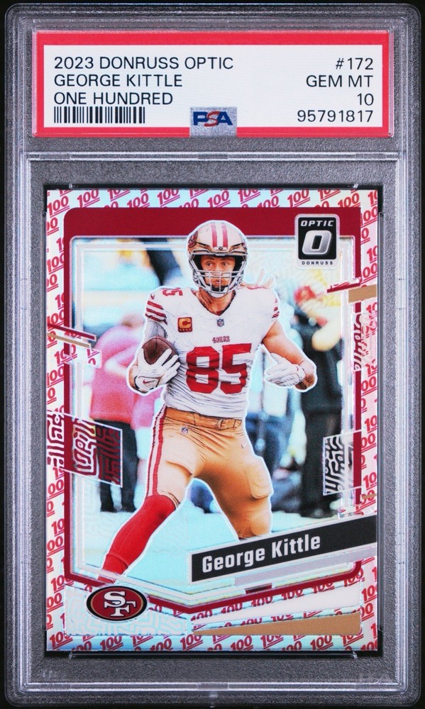 PSA 10 2023 Panini Donruss Optic George Kittle One Hundred Emoji Prizm 49ers SSP