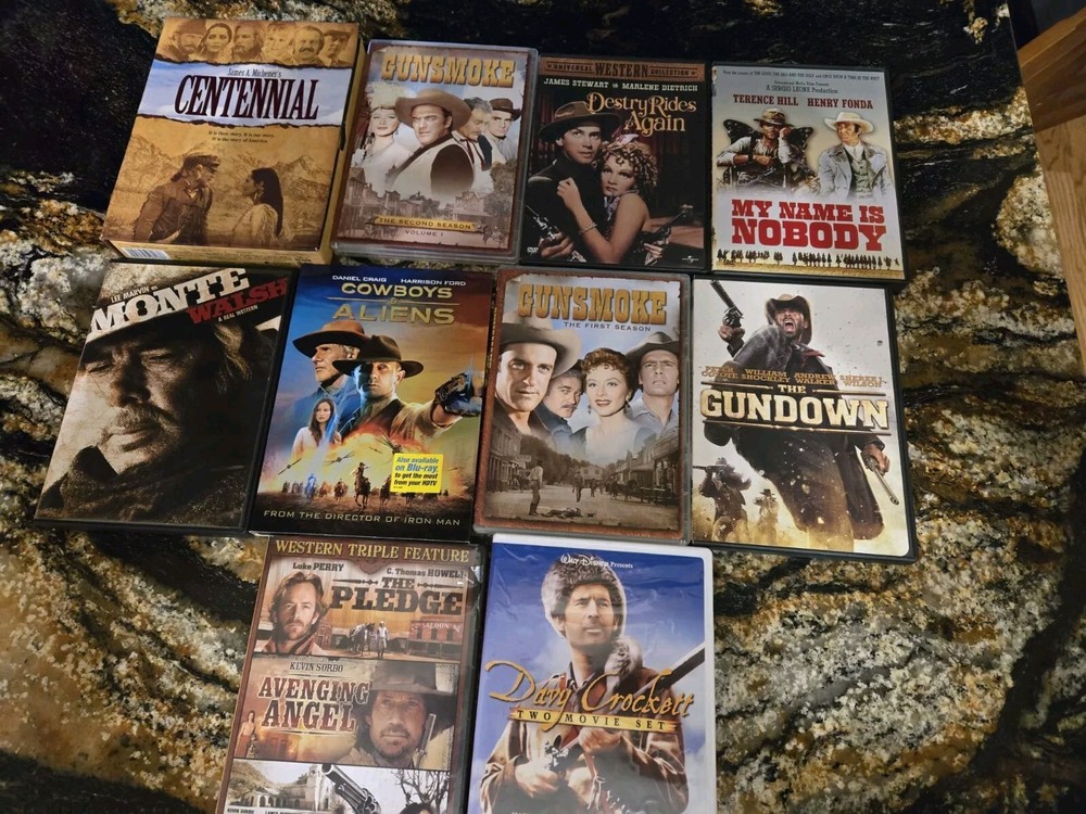 WESTERN DVD MOVIES & TV WESTERN CLASSICS 10 DVDS, IN ORIGINAL CASES $14.99