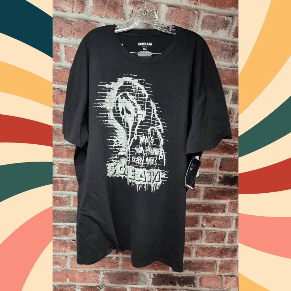 Scream Ghost Face Tee 3XL | Horror Movie Graphic Shirt Slasher Black