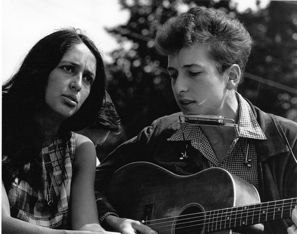 Bob Dylan And Joan Baez Black And White 8x10 Picture Celebrity Print