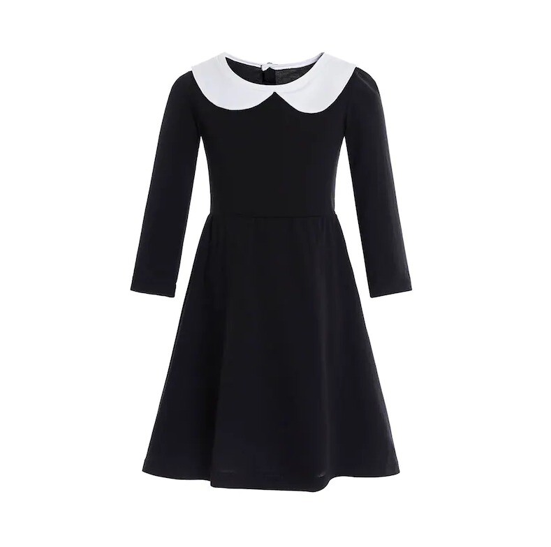 New black dress Wednesday Halloween Costume cosplay Women Child size XS S M L XL