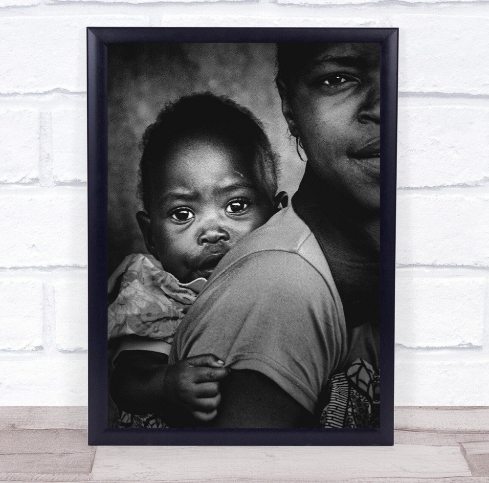 Mother Documentary Kid Child Girl Africa Portrait baby Wall Art Print