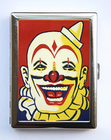 Clown Cigarette Case Wallet Business Card Holder circus sideshow performers