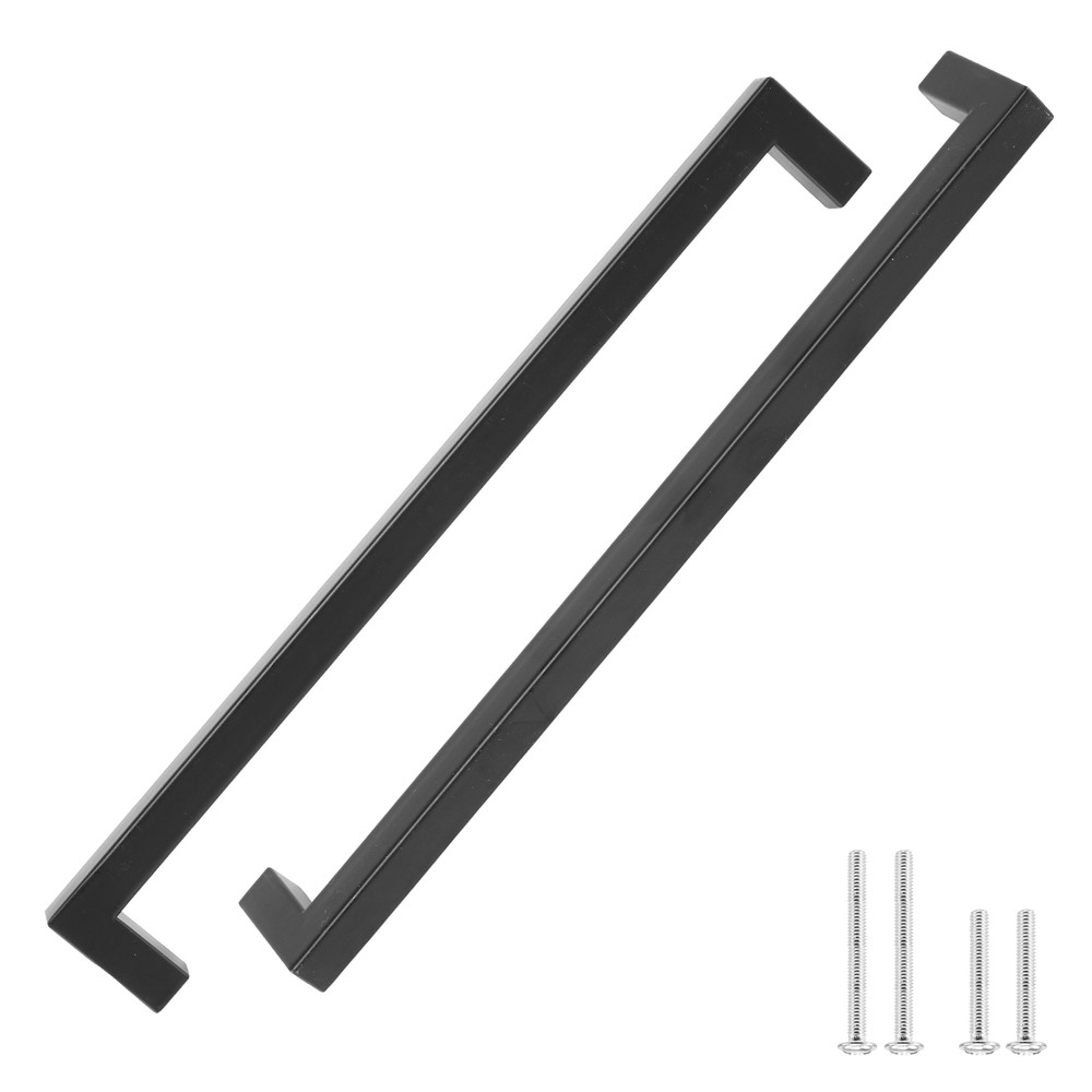 Black Kitchen Square Cabinet Handles Drawer Pull Knobs Stainless Steel