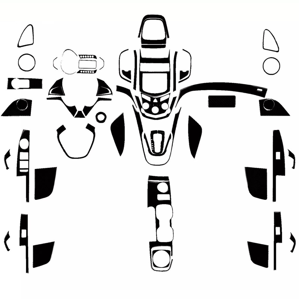 63Pcs Glossy Piano Black Kits Full Interior Cover Trim For Chevrolet Sonic 12-16