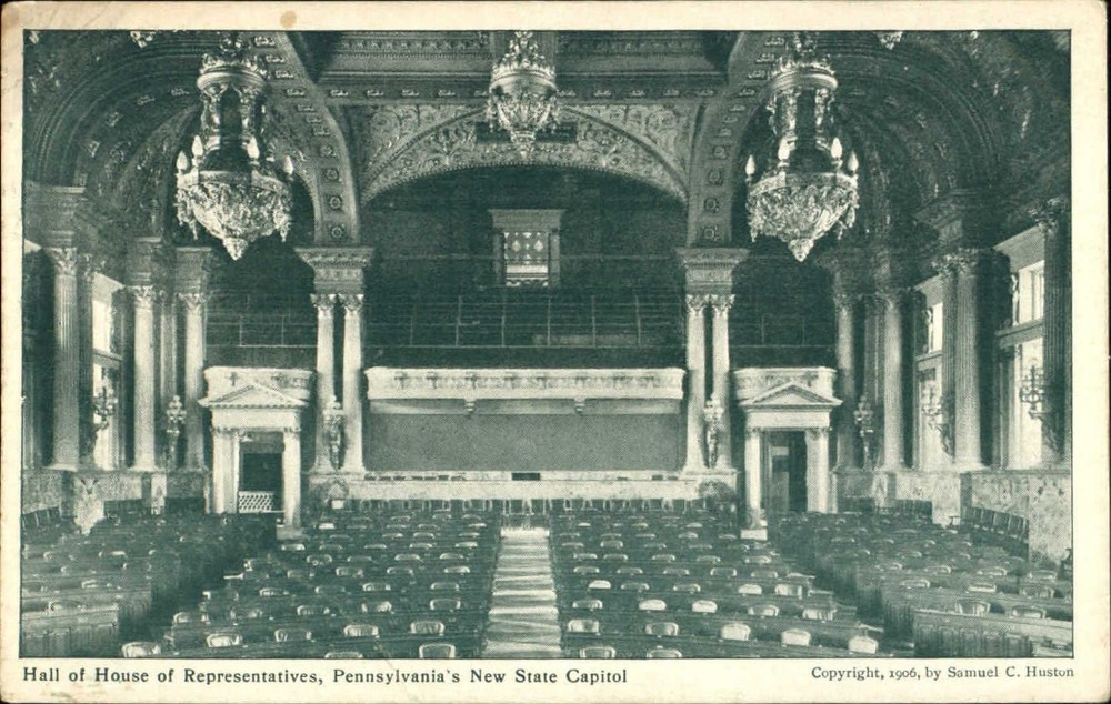 Hall of House of Representatives at State Capitol Pennsylvania PA UDB c1905