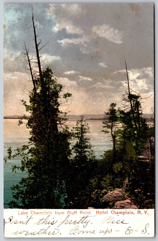 Lake Champlain Bluff Point Hotel Champlain NY ANTIQUE Postcard