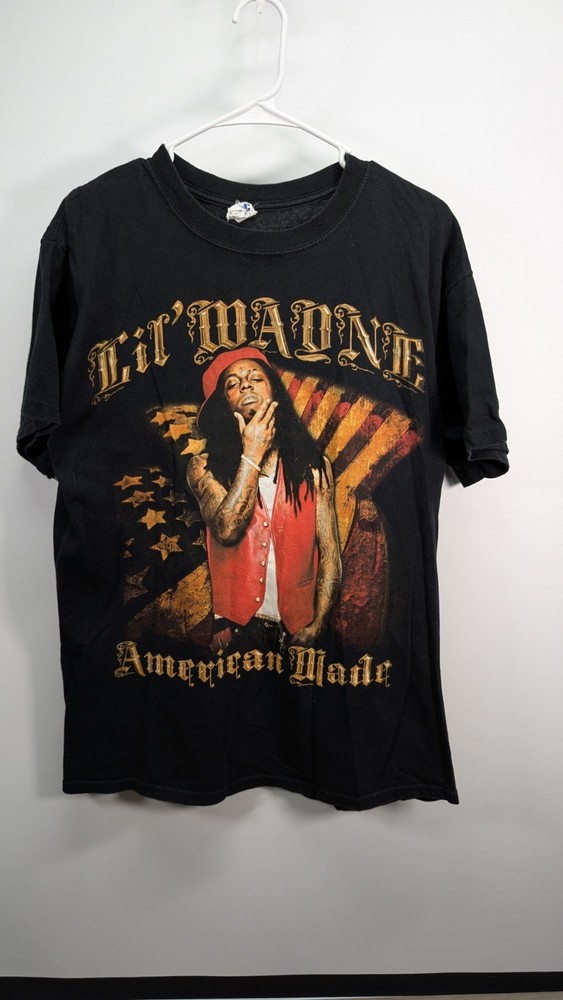 Lil Wayne Y2K Vintage Rap T-Shirt Size large RARE American Made Graphic Tee