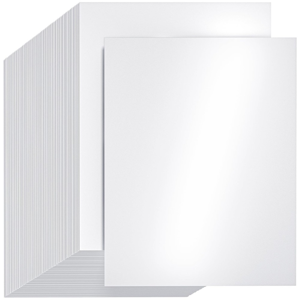 CreGear 100 Sheets White Shimmer Cardstock 8.5 x 11 Cardstock Paper, 92lb/250...
