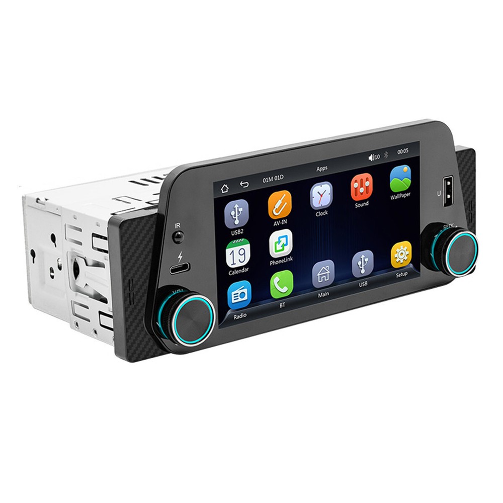 Bluetooth Single DIN MP5 Car Stereo with CarPlay Android Auto FM USB