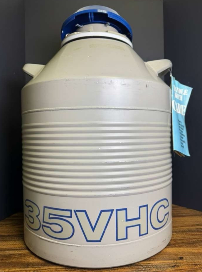Taylor-Wharton 35VHC 35 L Liquid Nitrogen Tank with racks & canes for cryotubes